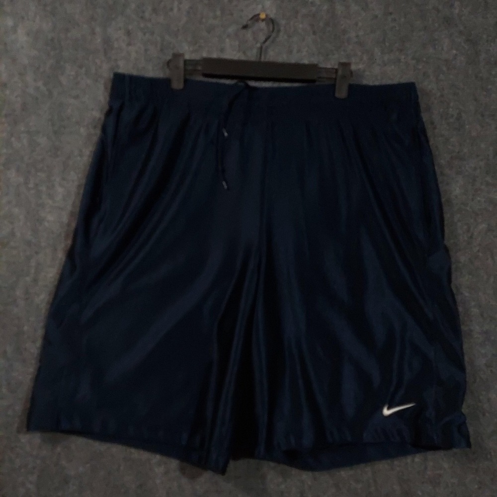 Nike Basketball‎ Shorts Mens XL Navy Blue Mesh Athletic Dazzle Shimmer Y2K